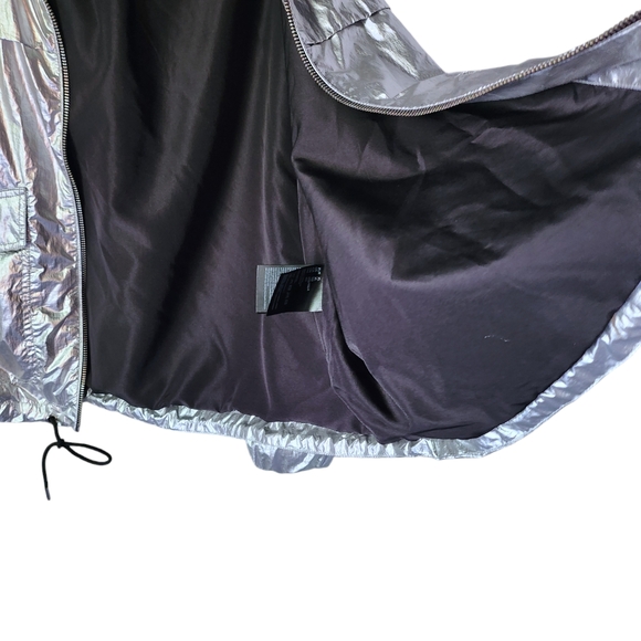 Silver Y2K Galactic Rain Jacket Size XL NWOT - Picture 8 of 9